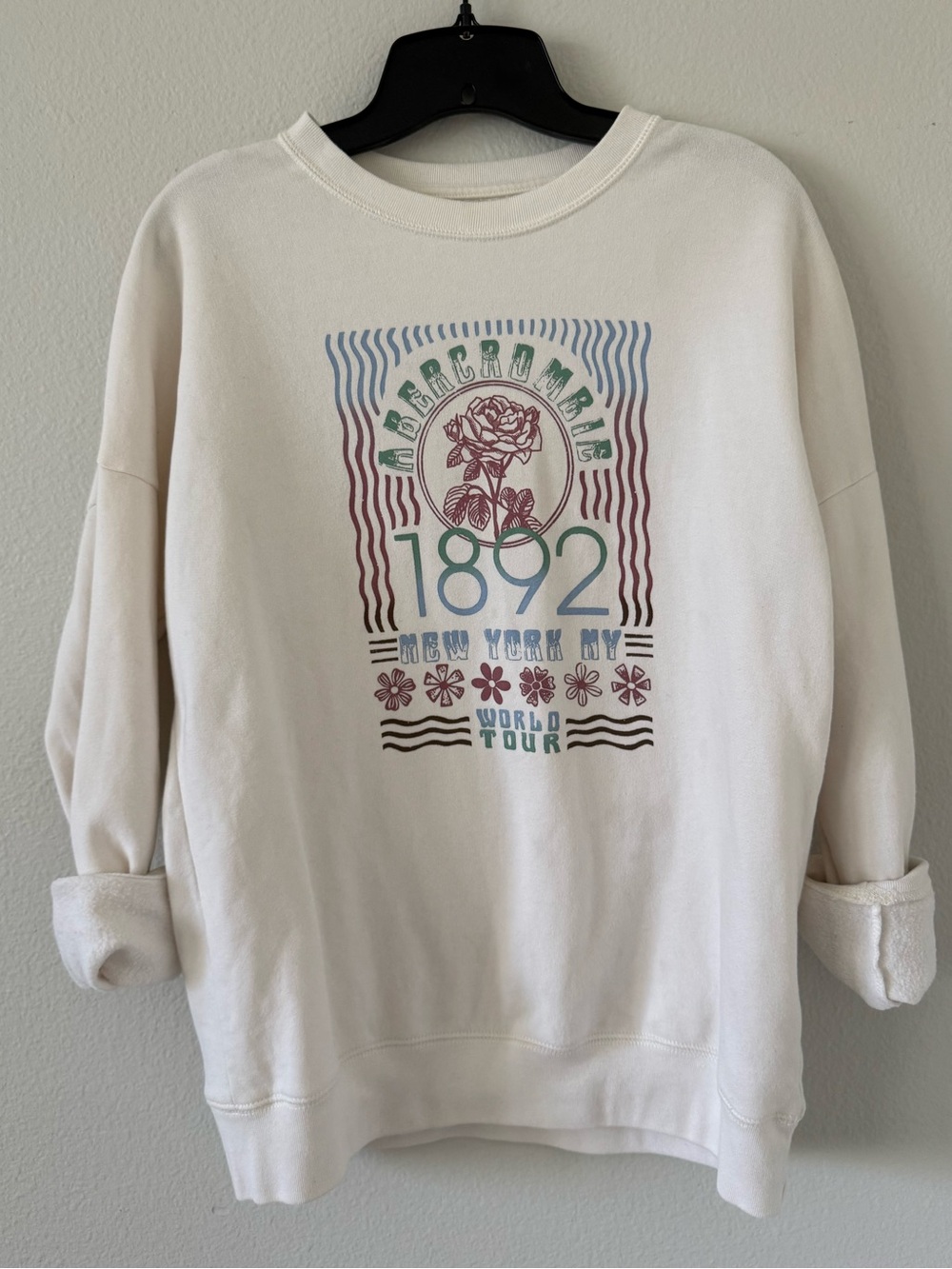 abercrombie kids Cream Pullover Sweatshirt - Soft Neutral